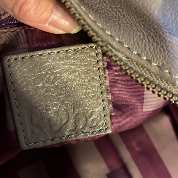 KOOBA EVERETTE SOFT LEATHER SHOPPER TOTE BAG TAUPE - Picture 14 of 16